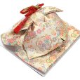 画像8: 七五三 着物 7歳 女の子用 フルセット 正絹 日本製 金駒刺繍 四つ身の子供着物と結び帯 コーディネートセット【藤色（薄紫色）、鞠と雲】