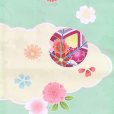 画像5: 七五三 7歳 女の子 正絹 日本製 金駒刺繍　絵羽付け 四つ身の着物【ひわ色（薄黄緑）、鞠と雲】
