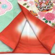 画像9: 七五三 7歳 女の子 正絹 日本製 金駒刺繍　絵羽付け 四つ身の着物【ひわ色（薄黄緑）、鞠と雲】