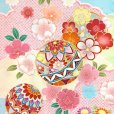 画像6: 七五三 7歳 女の子 正絹 日本製 金駒刺繍　絵羽付け 四つ身の着物【水色、鞠と雲】