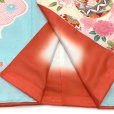 画像9: 七五三 7歳 女の子 正絹 日本製 金駒刺繍　絵羽付け 四つ身の着物【水色、鞠と雲】