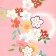 画像4: 七五三 7歳 女の子 正絹 日本製 金駒刺繍 手描き 絵羽付け 四つ身の着物【ピンク、桜と鞠】