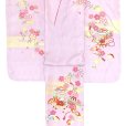 画像3: 七五三 7歳 女の子 正絹 金駒刺繍 古典柄 パステルカラー 絵羽付け 四つ身の着物【藤色(薄紫)、貝桶】