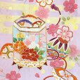 画像6: 七五三 7歳 女の子 正絹 金駒刺繍 古典柄 パステルカラー 絵羽付け 四つ身の着物【藤色(薄紫)、貝桶】