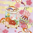 画像3: 七五三 7歳 女の子 着物 正絹 フルセット 金駒刺繍 古典柄 パステルカラー 四つ身の子供着物と結び帯 コーディネートセット【藤色(薄紫)、貝桶】