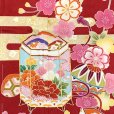 画像6: 七五三 7歳 女の子 正絹 金駒刺繍 古典柄 絵羽付け 四つ身の着物【赤、貝桶】