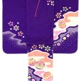 画像3: 七五三 7歳 女の子 正絹 金彩加工 本絞り 絵羽付け 四つ身の着物【紫、二つ鞠】