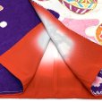 画像9: 七五三 7歳 女の子 正絹 金彩加工 本絞り 絵羽付け 四つ身の着物【紫、二つ鞠】