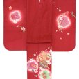 画像3: 七五三 7歳 女の子 正絹 金彩加工 裏地正絹 絵羽付け 四つ身の着物【赤、二つ鞠】