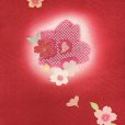 画像4: 七五三 7歳 女の子 正絹 金彩加工 裏地正絹 絵羽付け 四つ身の着物【赤、二つ鞠】