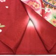 画像9: 七五三 7歳 女の子 正絹 金彩加工 裏地正絹 絵羽付け 四つ身の着物【赤、二つ鞠】