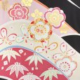 画像4: 七五三 7歳 女の子 日本製 正絹 金駒刺繍 絵羽付け 四つ身の着物【黒地、花山に梅】