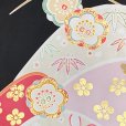 画像5: 七五三 7歳 女の子 日本製 正絹 金駒刺繍 絵羽付け 四つ身の着物【黒地、花山に梅】