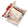 画像8: 七五三 7歳 女の子 着物 正絹 フルセット 正絹 金駒刺繍 四つ身の子供着物と結び帯 コーディネートセット【黒地、花山に梅】