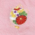 画像5: 七五三 着物 7歳 女の子 日本製 正絹 総絞り 総刺繍柄 絵羽付け 四つ身の着物【ピンク、鈴】