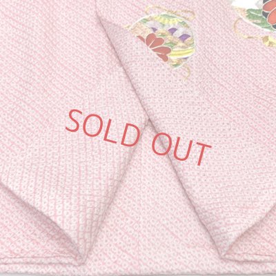 画像5: 七五三 7歳 着物セット 正絹 女の子 本絞り 刺繍柄 絵羽柄の子供着物 コーデセット【ピンク、鈴】