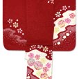 画像3: 七五三 着物 7歳 女の子 正絹 絞り染 本絞り 金駒刺繍 絵羽付け 四つ身の着物【赤、鞠】