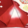 画像9: 七五三 着物 7歳 女の子 正絹 絞り染 本絞り 金駒刺繍 絵羽付け 四つ身の着物【赤、鞠】