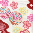 画像3: 七五三 7歳 女の子用 着物セット 正絹 女の子 絞り染 金駒刺繍 絵羽柄の子供着物 コーデセット【赤、鞠】