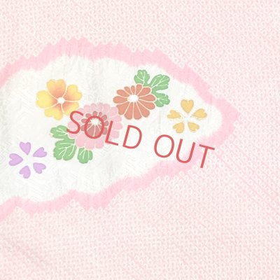 画像4: 七五三 着物 7歳 女の子 日本製 正絹 絞り染 本絞り 金駒刺繍 絵羽付け 四つ身の着物【ピンク、束ね熨斗】