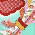 画像5: 七五三 着物 7歳 女の子 日本製 正絹 金駒刺繍 絵羽付け 四つ身の着物【浅葱色、熨斗に鞠】