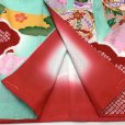画像9: 七五三 着物 7歳 女の子 日本製 正絹 金駒刺繍 絵羽付け 四つ身の着物【浅葱色、熨斗に鞠】