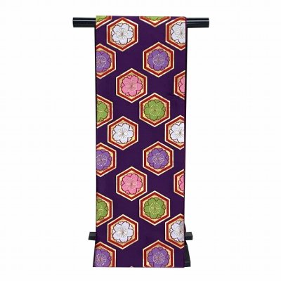 画像6: 七五三 着物 7歳 女の子 フルセット 正絹 絵羽付け 絞り染め 刺繍入り 四つ身の子供着物とオリジナル袋帯＆箱せこセット【シャーベットオレンジ、鞠と桜】