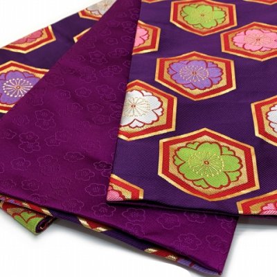 画像8: 七五三 着物 7歳 女の子 フルセット 正絹 絵羽付け 絞り染め 刺繍入り 四つ身の子供着物とオリジナル袋帯＆箱せこセット【シャーベットオレンジ、鞠と桜】