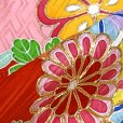 画像7: 七五三 7歳 着物 女の子用 日本製 表地・胴裏 正絹 手描き 金駒刺繍 絵羽付け 四つ身の着物【ピンク、鞠に菊】
