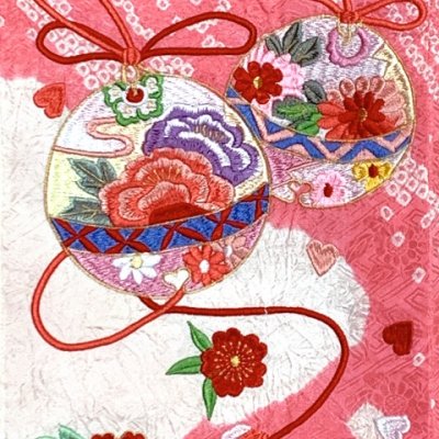 画像6: 七五三 7歳 着物 女の子用 正絹 本絞り 総刺繍 絵羽付け 四つ身の着物 襦袢 伊達衿付き【ピンク、鈴】