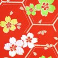 画像3: こども袋帯 正絹 七五三 十三参りに 日本製 全通柄の袋帯 【赤 亀甲に桜】