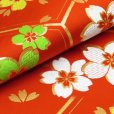 画像5: こども袋帯 正絹 七五三 十三参りに 日本製 全通柄の袋帯 【赤 亀甲に桜】