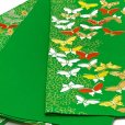 画像4: 七五三 袋帯 正絹 桐生織 こども・ジュニア用 日本製 全通の女の子用祝帯 仕立て上がり【緑、波に蝶】