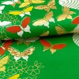 画像5: 七五三 袋帯 正絹 桐生織 こども・ジュニア用 日本製 全通の女の子用祝帯 仕立て上がり【緑、波に蝶】