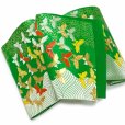 画像6: 七五三 袋帯 正絹 桐生織 こども・ジュニア用 日本製 全通の女の子用祝帯 仕立て上がり【緑、波に蝶】