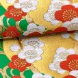 画像5: 七五三 袋帯 正絹 桐生織 こども・ジュニア用 日本製 全通の女の子用祝帯 仕立て上がり【金ｘ緑、梅と観世水】
