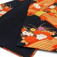 画像4: 七五三 袋帯 正絹 桐生織 こども・ジュニア用 日本製 全通の女の子用祝帯 仕立て上がり【黒地、束ね熨斗】
