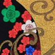画像3: 七五三 袋帯 正絹 ジュニア用 日本製 全通の女の子用祝帯 仕立て上がり【黒ｘ金、梅】