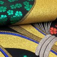 画像5: 七五三 袋帯 正絹 ジュニア用 日本製 全通の女の子用祝帯 仕立て上がり【黒ｘ金、束ね熨斗】 (5)