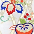 画像2: 西陣織 袋帯 正絹 こども・ジュニア用 日本製 全通の女の子用祝帯 仕立て上がり 七五三 十三参りに【白系、橘に立湧】