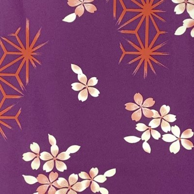 画像4: 振袖セット ジュニア小紋柄振袖 150サイズ その他小物6点セット 成人式 お正月 十三詣りに【紫、桜と麻の葉】