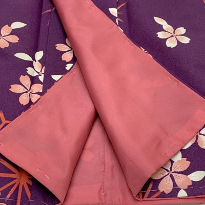 画像5: 振袖セット ジュニア小紋柄振袖 150サイズ その他小物6点セット 成人式 お正月 十三詣りに【紫、桜と麻の葉】