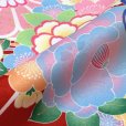 画像5: ジュニアサイズ 振袖 小紋柄 150サイズ 合繊　お正月 卒業式袴に【赤、古典柄】 (5)