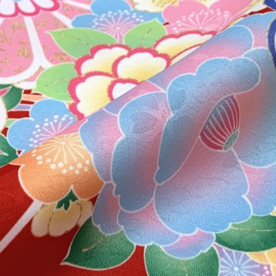画像5: ジュニアサイズ 振袖 小紋柄 150サイズ 合繊　お正月 卒業式袴に【赤、古典柄】