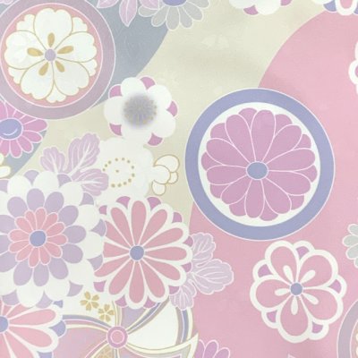 画像4: ジュニアサイズ 振袖 小紋柄 150サイズ 合繊　お正月 卒業式袴に【ベージュｘピンク、パステル菊】