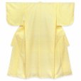 画像2: ジュニア小紋セット 140サイズ 女の子用洗える着物 袷 と襦袢、半幅帯の作り帯 3点セット【薄黄色 水玉】