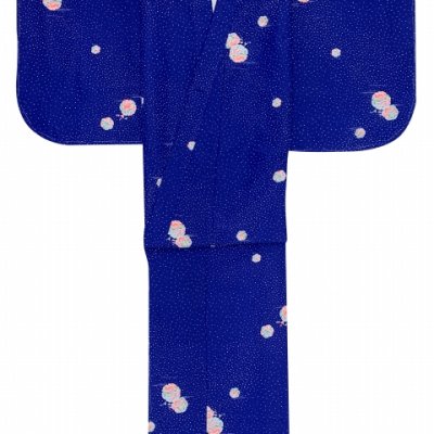 画像2: ジュニア 女の子用 洗える着物 小紋 袷 子供着物 140サイズ【群青色、雪輪】 襦袢付き お正月 十三参り 踊りのお稽古等に