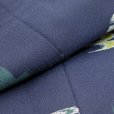 画像5: ジュニア小紋セット 150サイズ 女の子用洗える着物 袷 と襦袢、半幅帯の作り帯 3点セット【紺色 絣風】