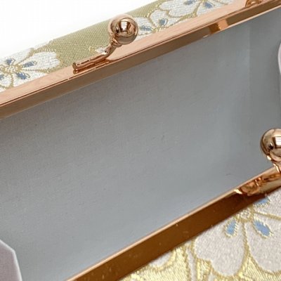 画像4: 七五三 7歳 子ども用 草履バッグセット 華徒然ブランド 表地正絹帯生地バッグと草履【ゴールド、梅花】