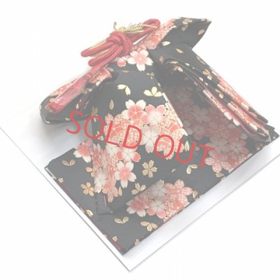 画像8: 着物 七五三 7歳 フルセット 女の子用 紅一点 正絹 四つ身の着物 作り帯のセット【生成り系、松竹梅】